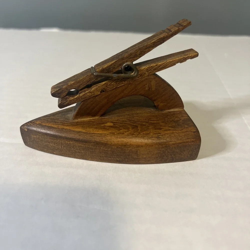 Vintage Handmade Wooden Note Holder / Unique Desk / House‎ Decor